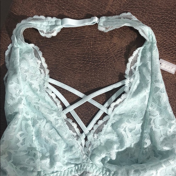 VS Pink Lace Halter Neck Bra Sz S NWT - Picture 7 of 8